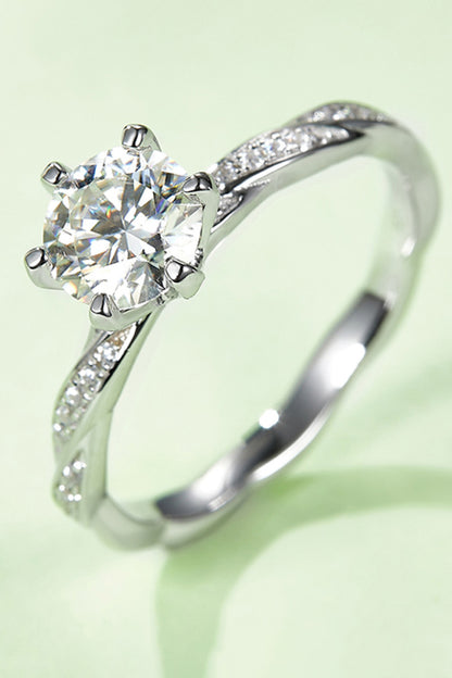 1 Carat Moissanite 925 Sterling Silver Ring-Teresa&#39;s Fashionista LLC