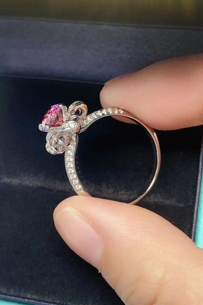 1 Carat Moissanite Flower-Shaped Ring-Teresa&#39;s Fashionista LLC