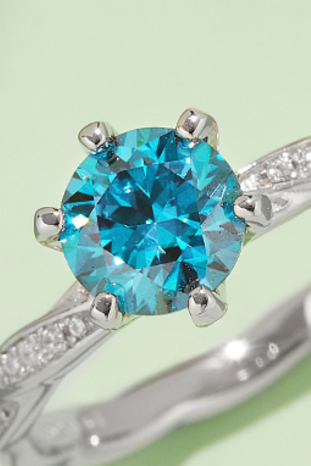 1 Carat Moissanite Contrast 925 Sterling Silver Ring-Teresa&#39;s Fashionista LLC