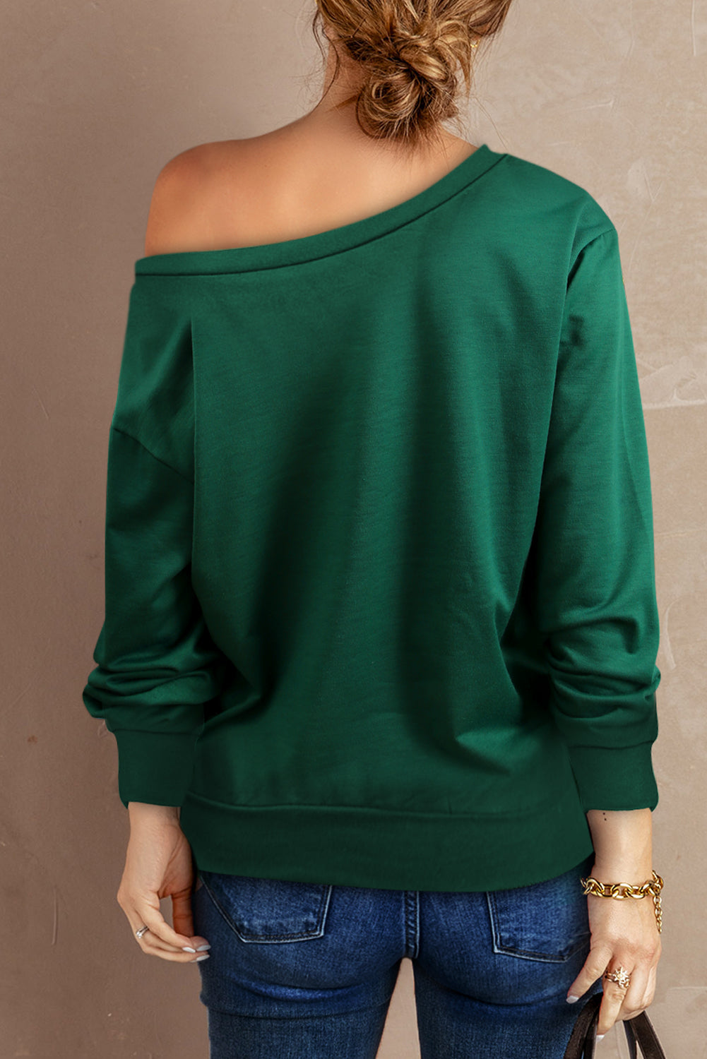 Boat Neck Long Sleeve Sweatshirt-Teresa&#39;s Fashionista LLC