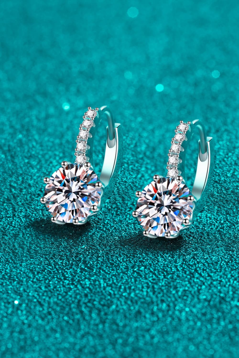 4 Carat Moissanite 925 Sterling Silver Earrings-Teresa&#39;s Fashionista LLC