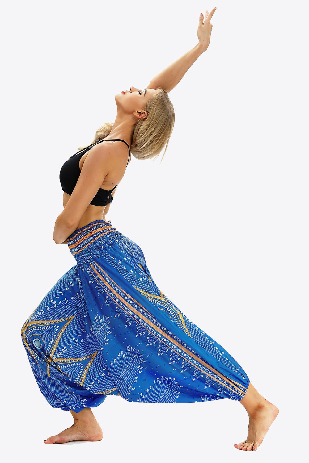 Printed Smocked Waist Harem Pants-Teresa&#39;s Fashionista LLC