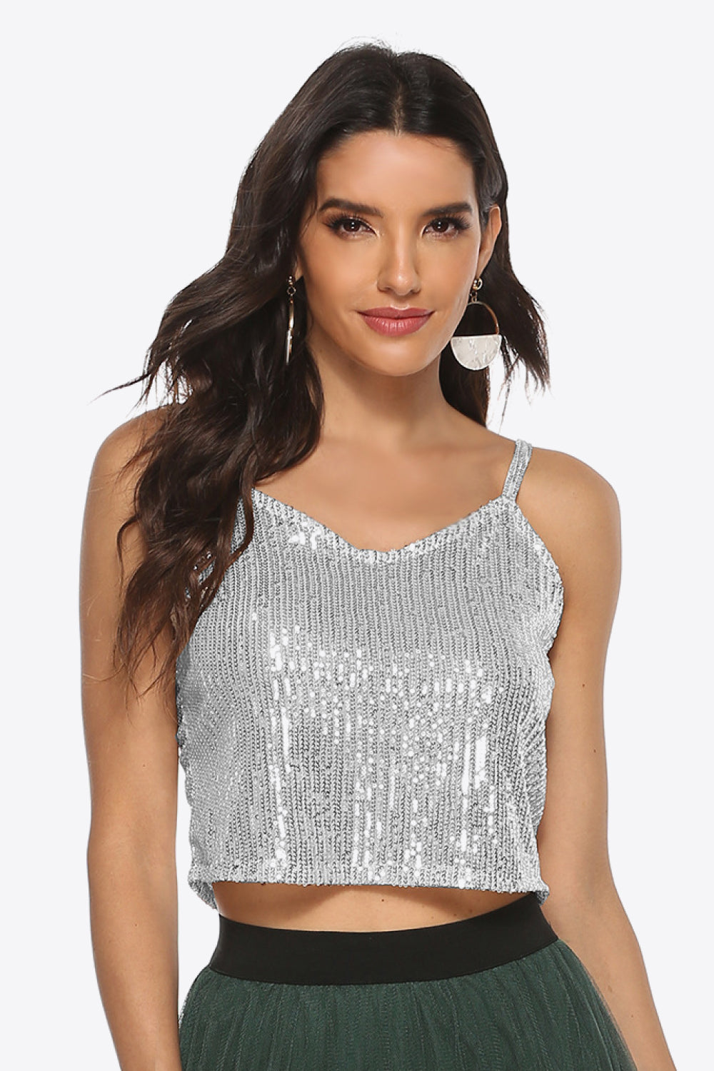 Sequin Cropped Cami-Teresa&#39;s Fashionista LLC