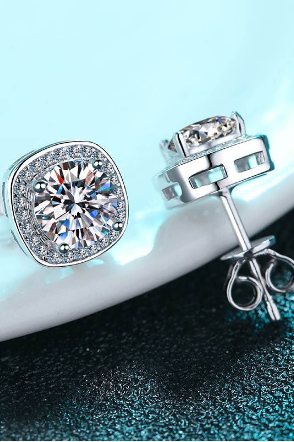 Let Me Love You 1 Carat Moissanite Stud Earrings-Teresa&#39;s Fashionista LLC