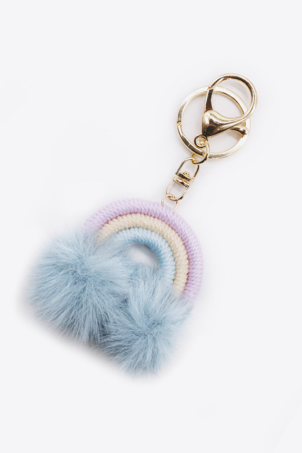 Assorted 4-Pack Rainbow Pom Pom Keychain-Teresa&#39;s Fashionista LLC