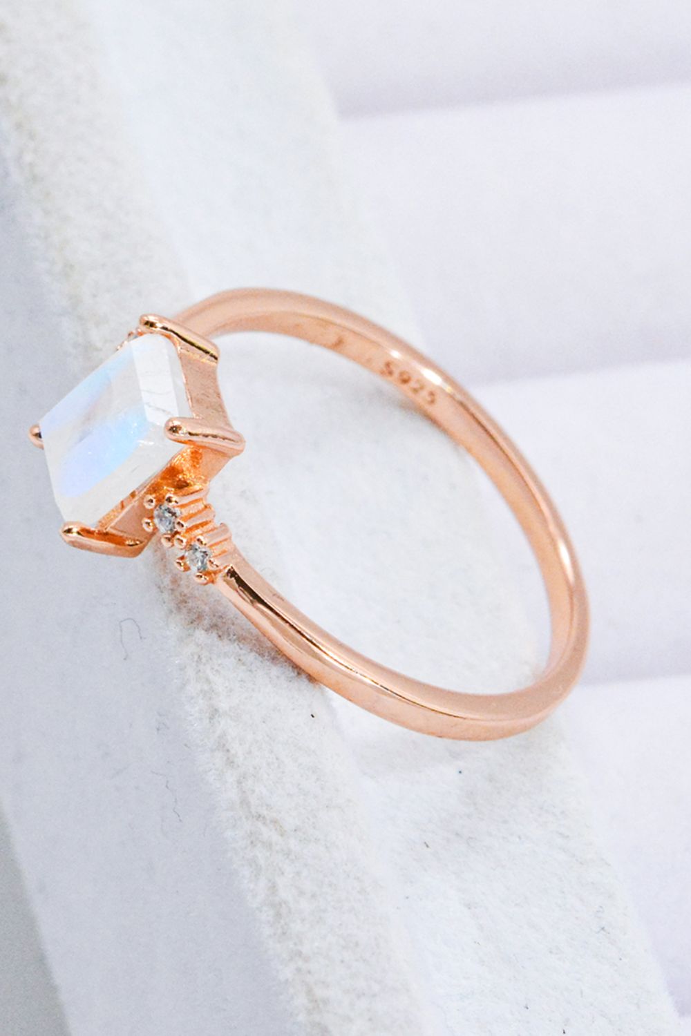 Rectangle Natural Moonstone Ring-Teresa&#39;s Fashionista LLC