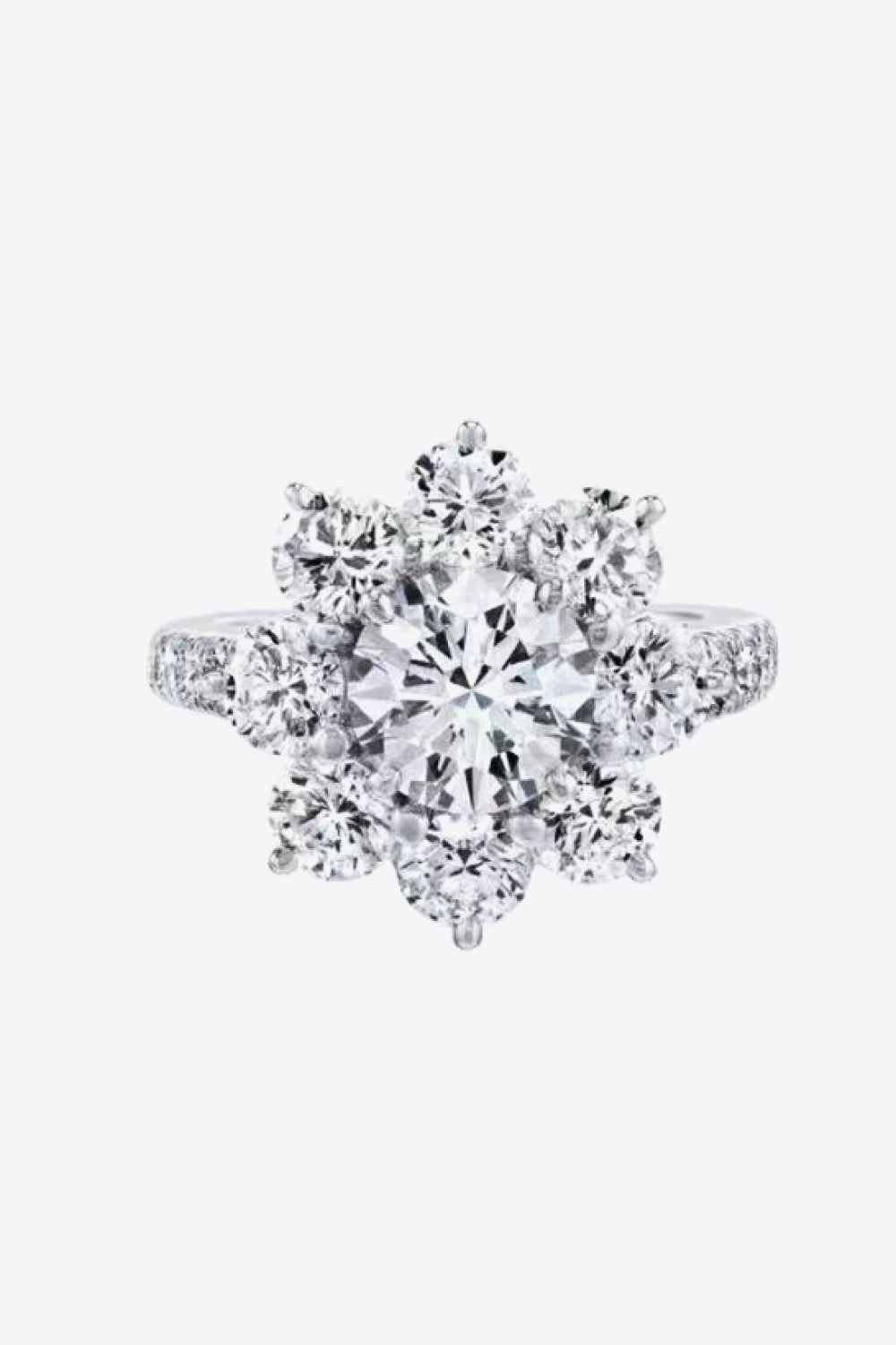 1 Carat Moissanite Flower Ring-Teresa&#39;s Fashionista LLC