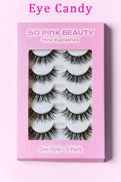 SO PINK BEAUTY Mink Eyelashes 5 Pairs-Teresa&#39;s Fashionista LLC