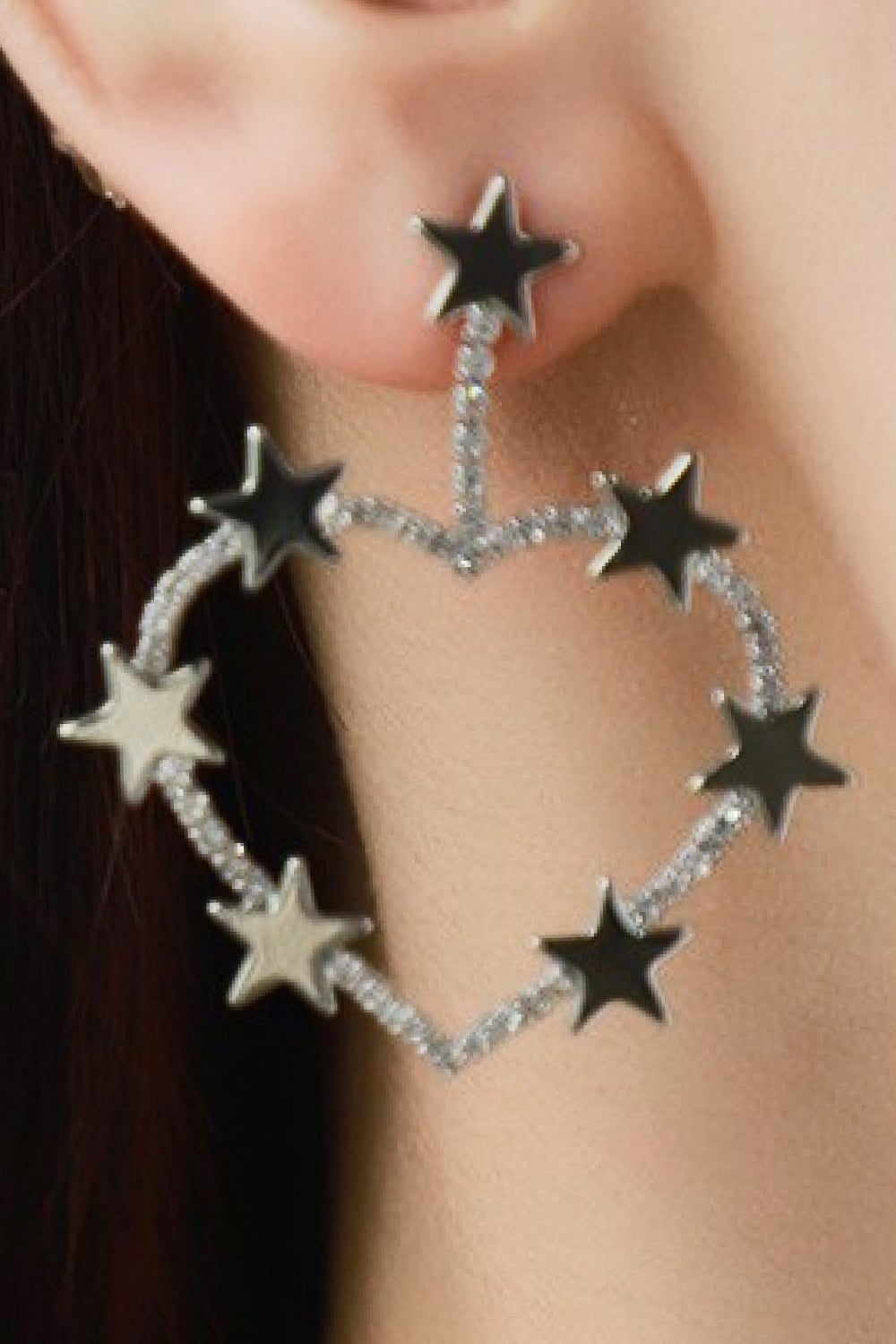 Star Zircon Heart-Shaped Earrings-Teresa&#39;s Fashionista LLC