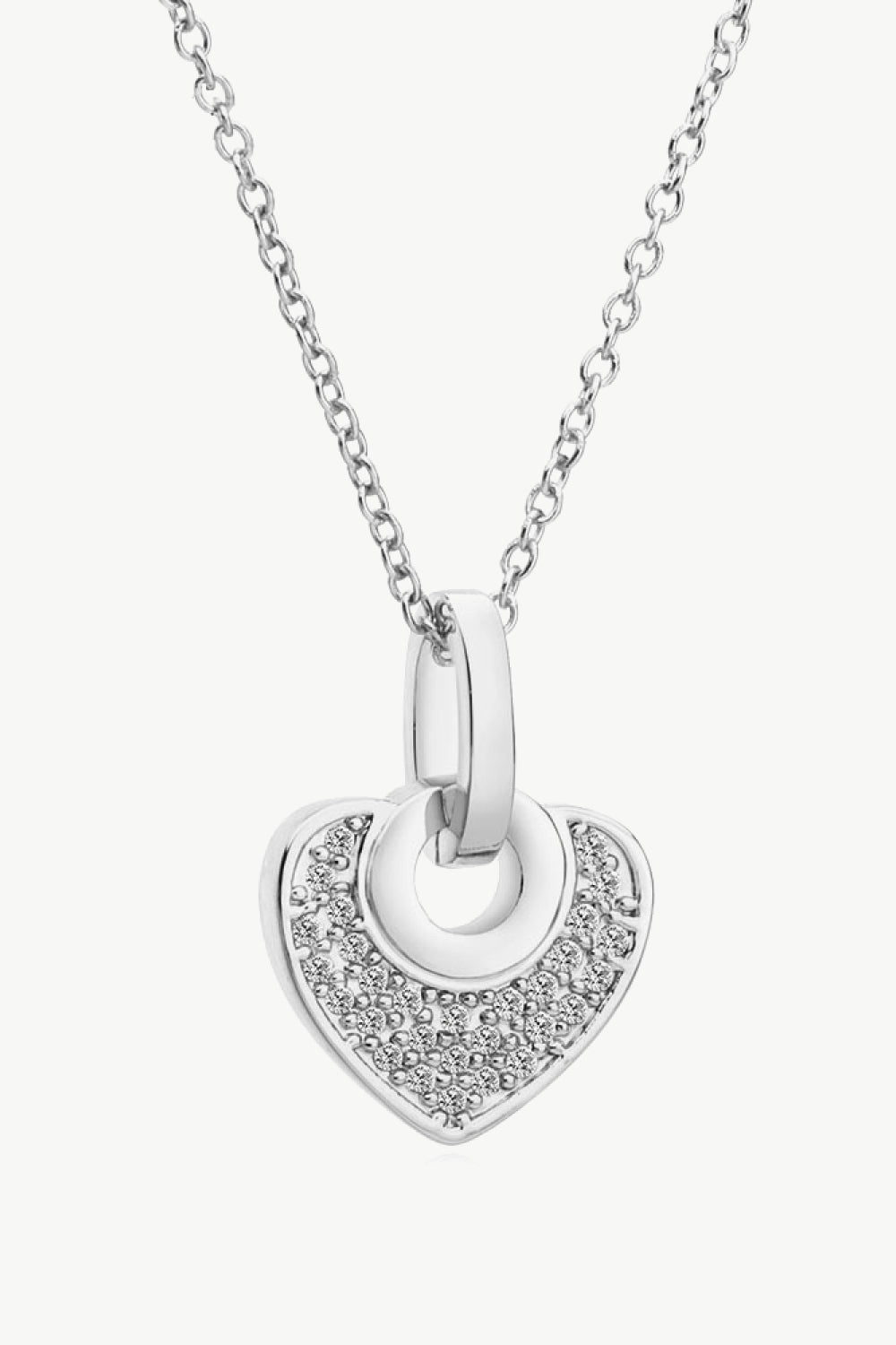 Crystal Heart Pendant Necklace-Teresa&#39;s Fashionista LLC