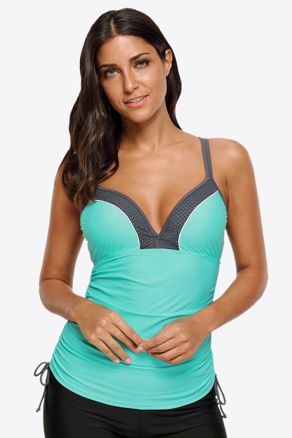 Contrast Sweetheart Neck Swim Cami-Teresa&#39;s Fashionista LLC