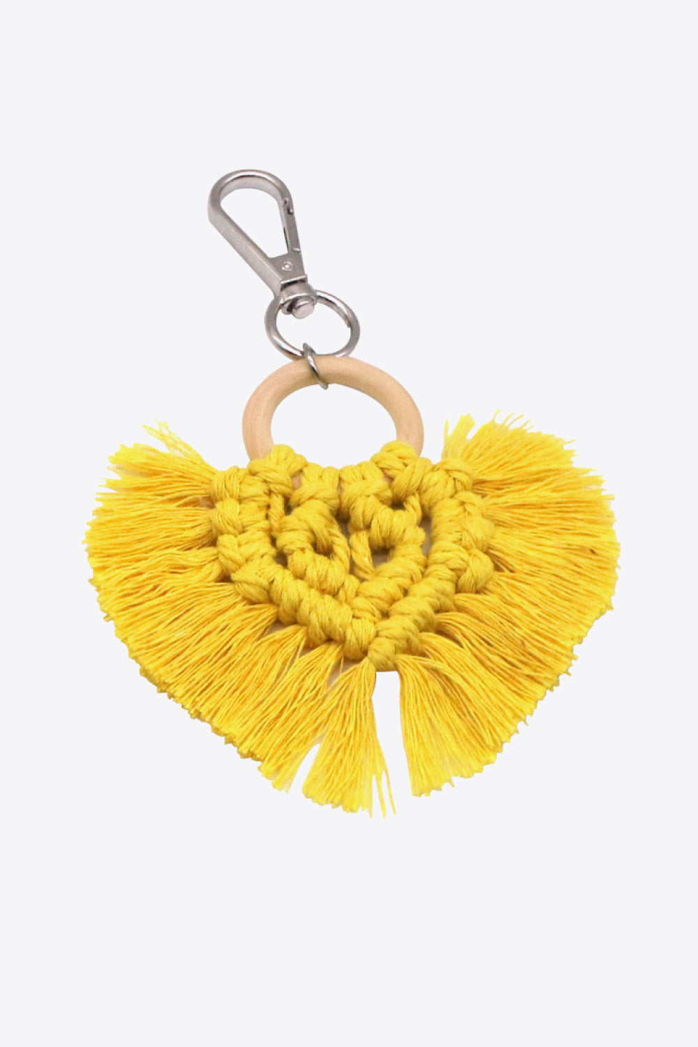 Assorted 4-Pack Heart-Shaped Macrame Fringe Keychain-Teresa&#39;s Fashionista LLC