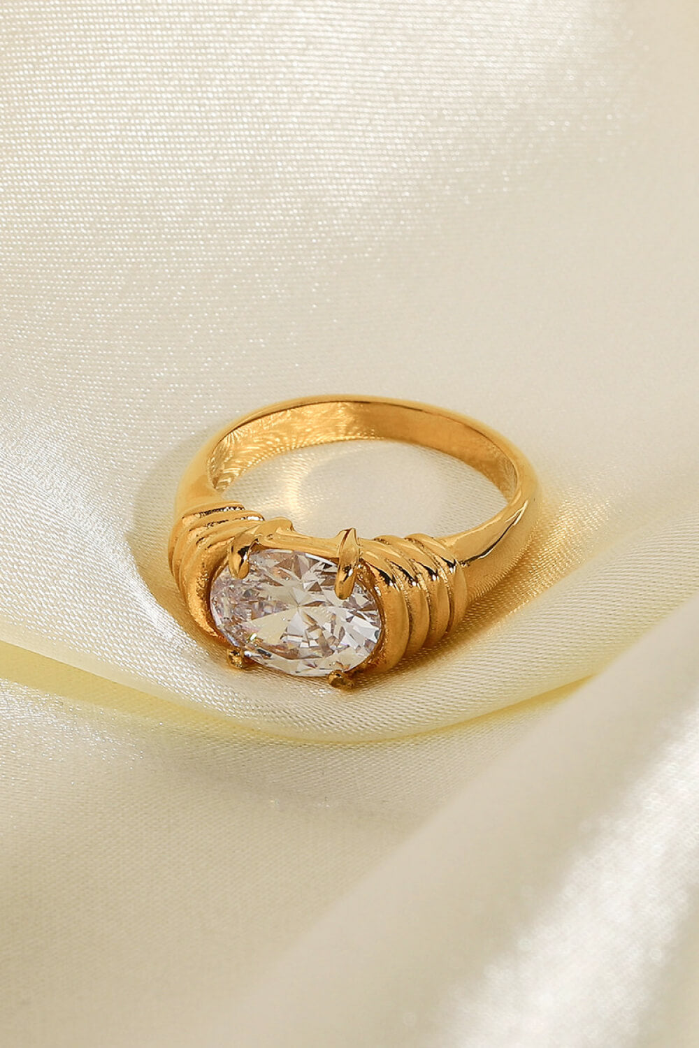 18K Gold Plated Zircon Ring-Teresa&#39;s Fashionista LLC