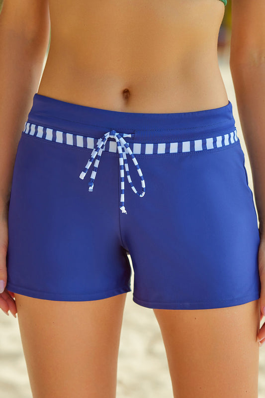 Full Size Run Contrast Drawstring Swim Bottoms - Teresa's Fashionista LLC