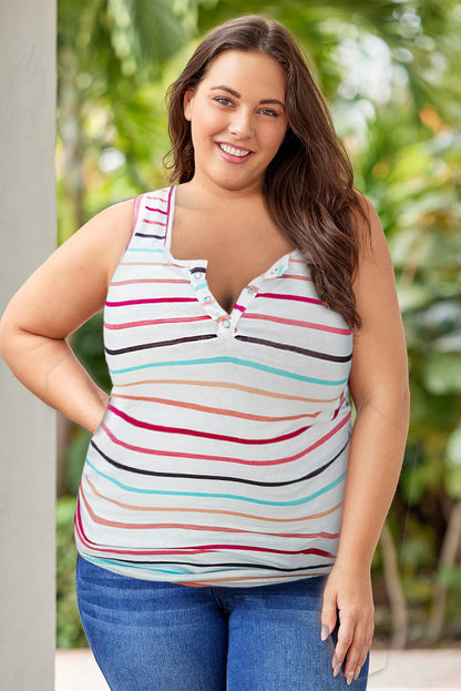 Plus Size Square Neck Sleeveless Tank-Teresa&#39;s Fashionista LLC