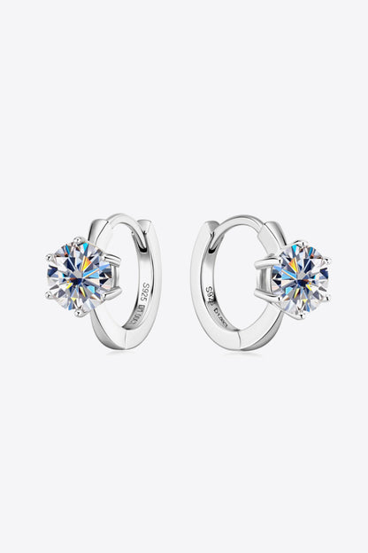 2 Carat Moissanite 925 Sterling Silver Huggie Earrings-Teresa&#39;s Fashionista LLC