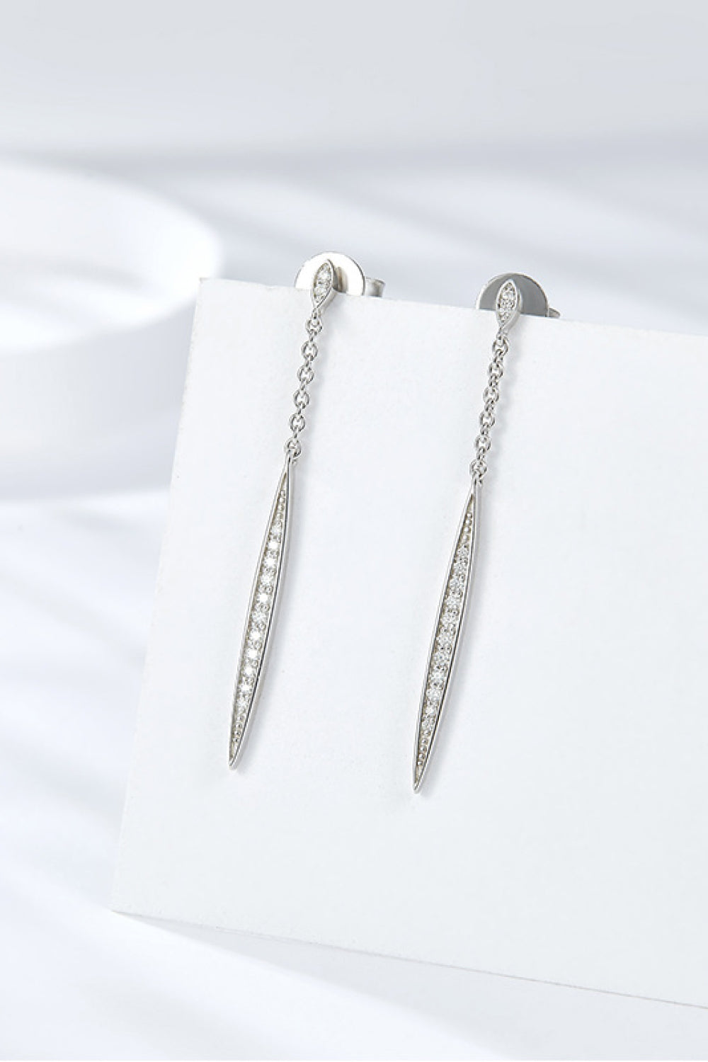 Elegant Moissanite 925 Sterling Silver Drop Earrings-Teresa&#39;s Fashionista LLC