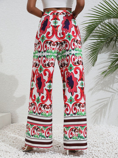 Printed High-Rise Wide Leg Pants-Teresa&#39;s Fashionista LLC