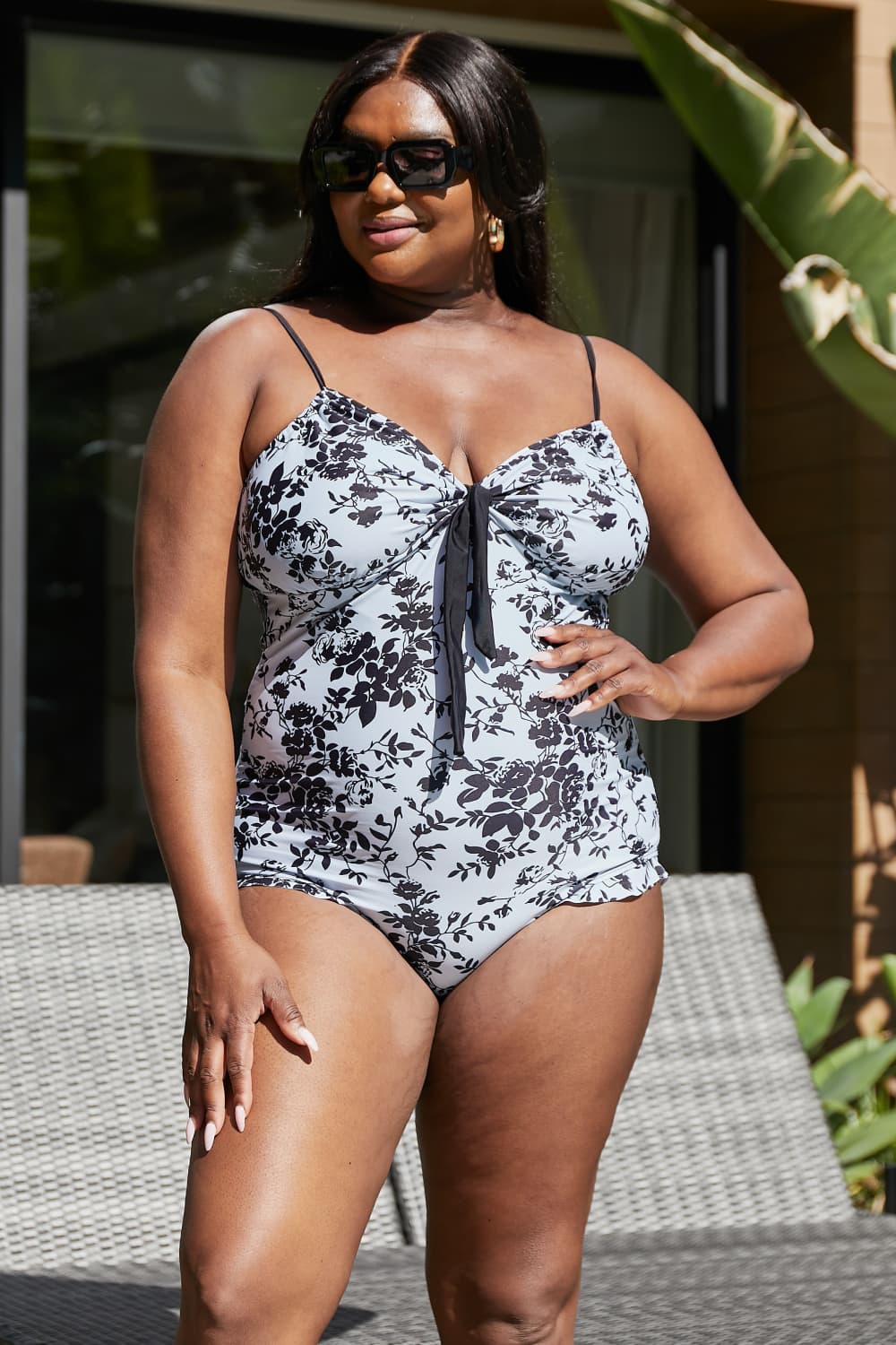 Marina West Swim Côte d'Azur Ruffle Trim One-Piece Swimsuit-Teresa&#39;s Fashionista LLC