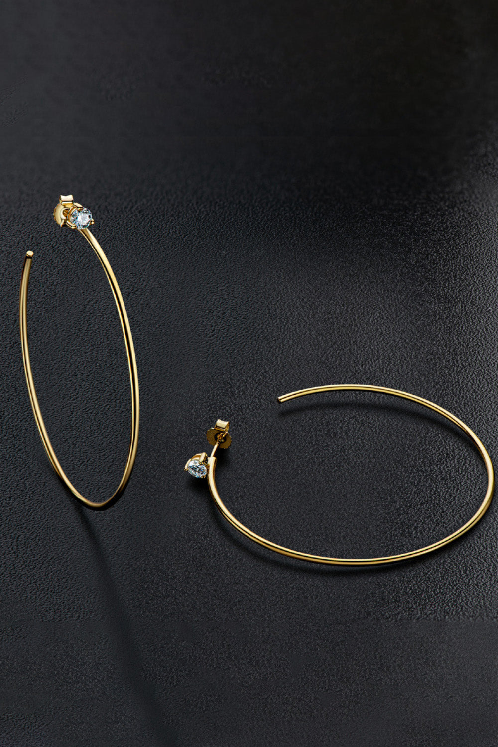 925 Sterling Silver Moissanite Hoop Earrings-Teresa&#39;s Fashionista LLC