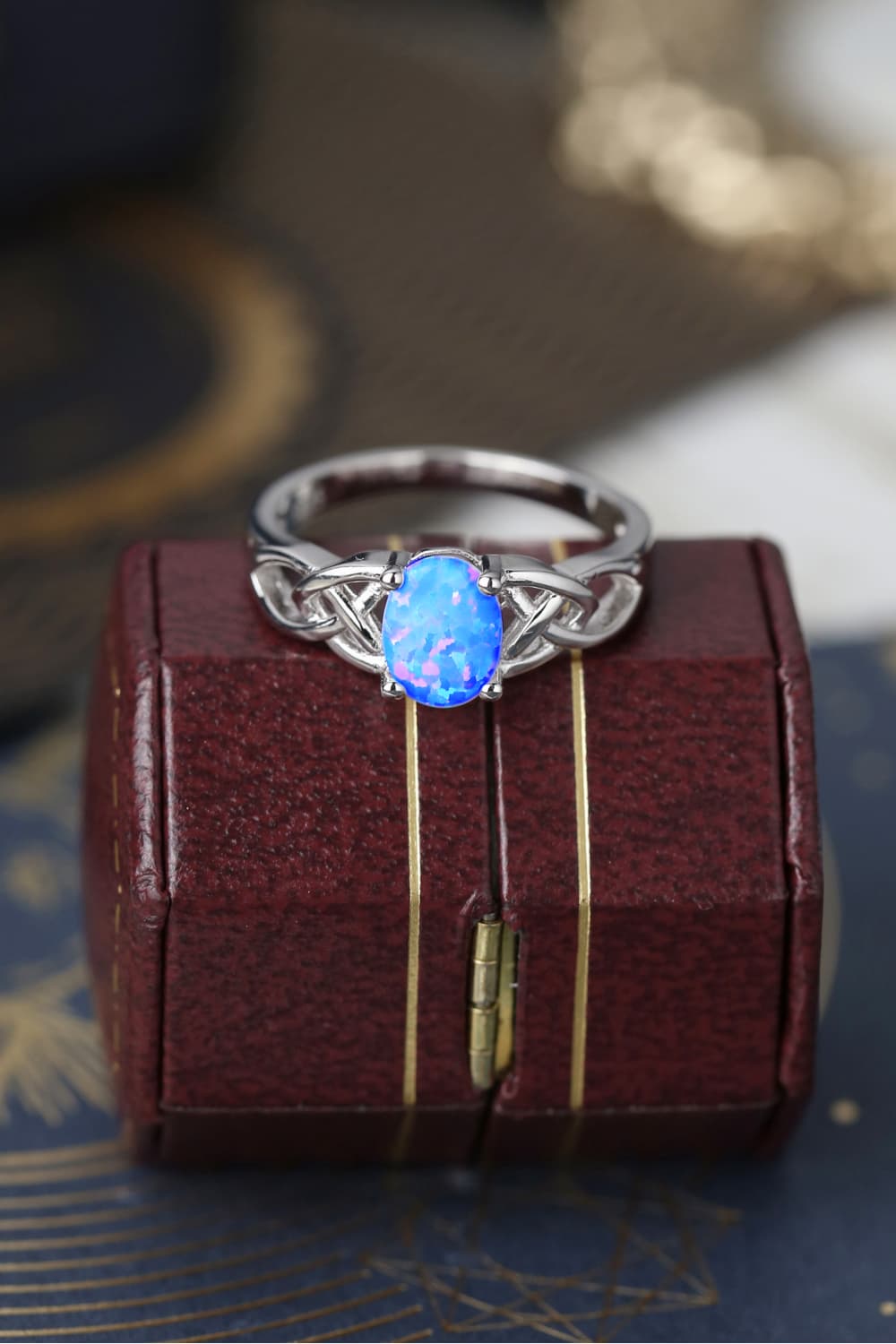 Crisscross 4-Prong Opal Ring-Teresa&#39;s Fashionista LLC