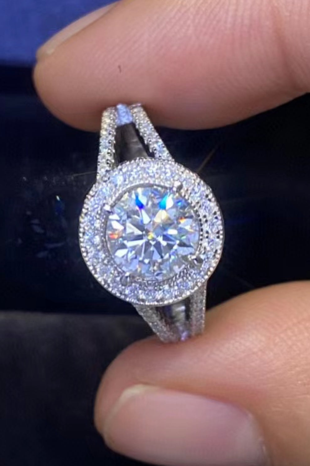 Shiny and Chic 1 Carat Moissanite Ring-Teresa&#39;s Fashionista LLC