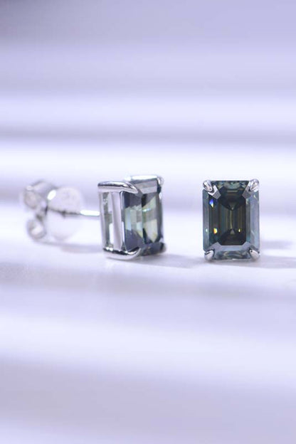 2 Carat Moissanite Stud Earrings in Green-Teresa&#39;s Fashionista LLC