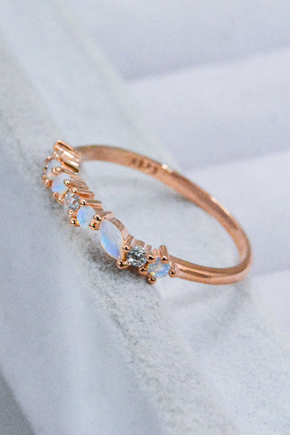 Moonstone and Zircon Decor Ring-Teresa&#39;s Fashionista LLC