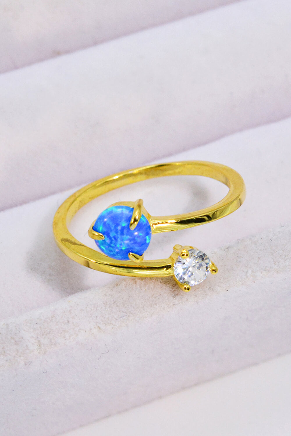 Opal and Zircon Open Ring-Teresa&#39;s Fashionista LLC