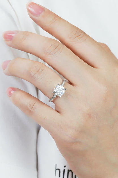 1.5 Carat Moissanite Side Stone Ring-Teresa&#39;s Fashionista LLC