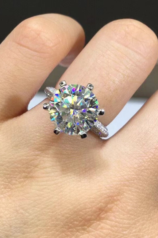 5 Carat Moissanite 6-Prong Ring-Teresa&#39;s Fashionista LLC