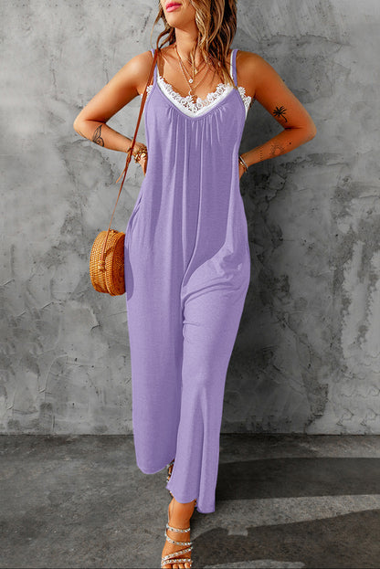 Spaghetti Strap Wide Leg Jumpsuit-Teresa&#39;s Fashionista LLC