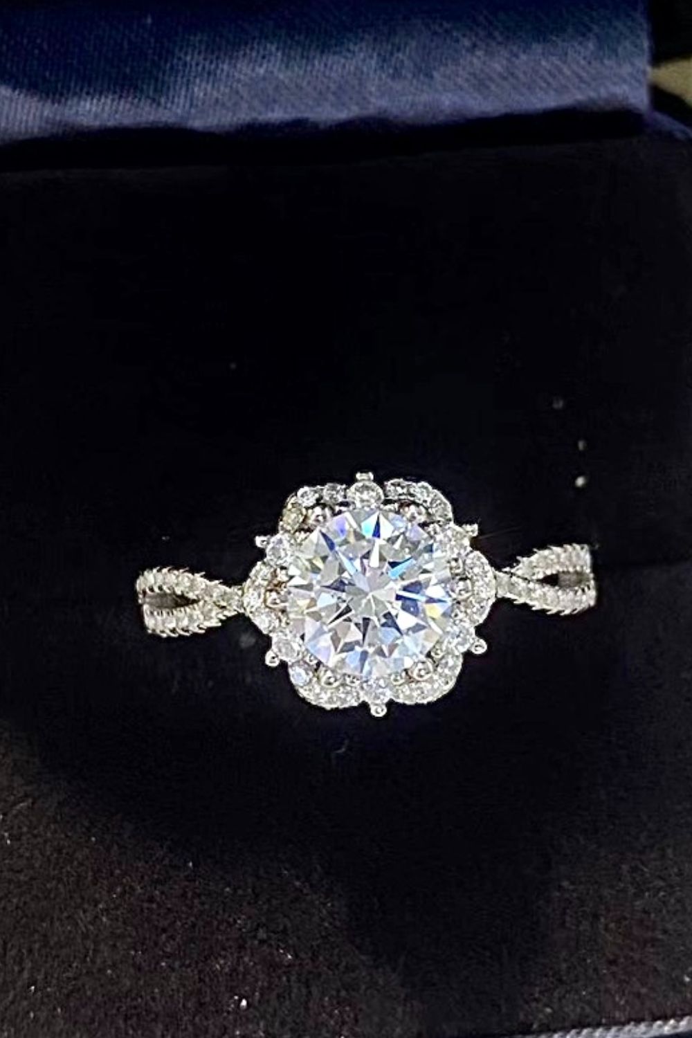 Platinum-Plated Six Prong 1 Carat Moissanite Ring-Teresa&#39;s Fashionista LLC