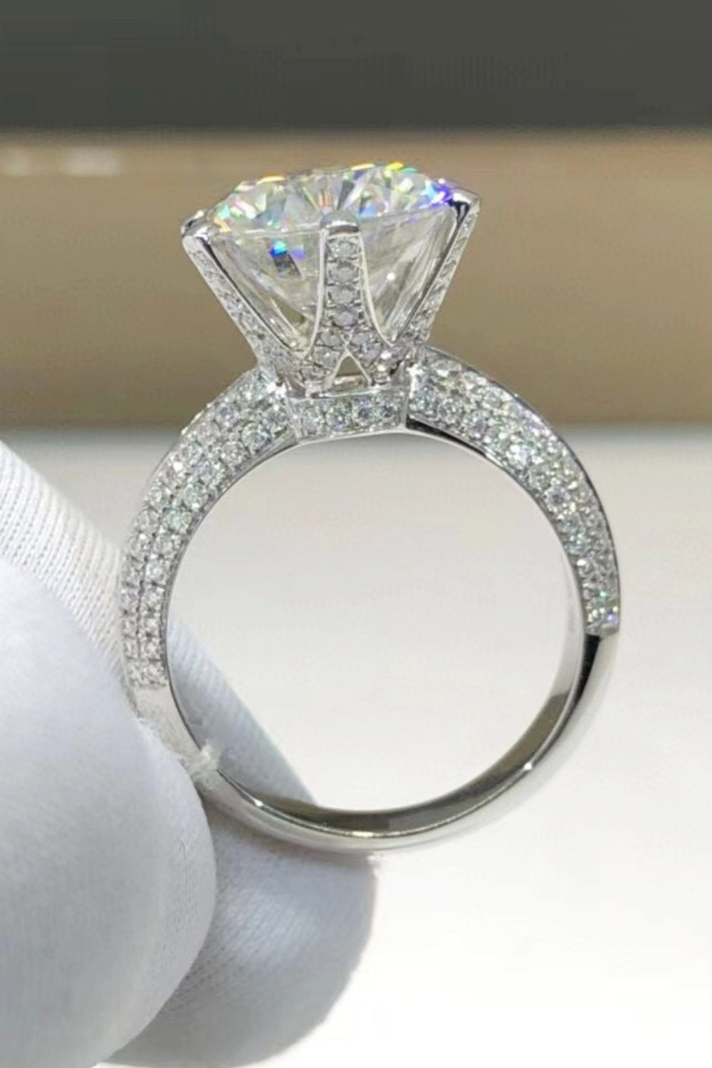 5 Carat Moissanite 6-Prong Ring-Teresa&#39;s Fashionista LLC