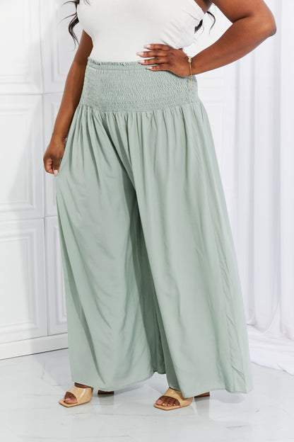 HEYSON Full Size Beautiful You Smocked Palazzo Pants-Teresa&#39;s Fashionista LLC