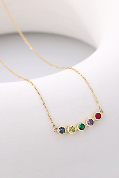 925 Sterling Silver Rainbow Cubic Zirconia Necklace-Teresa&#39;s Fashionista LLC