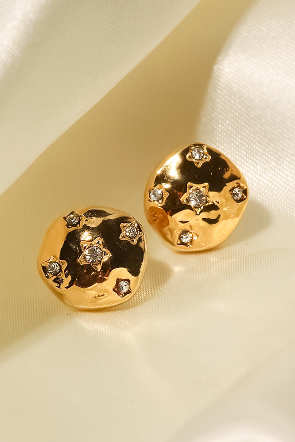 18K Gold-Plated Cubic Zirconia Stud Earrings-Teresa&#39;s Fashionista LLC