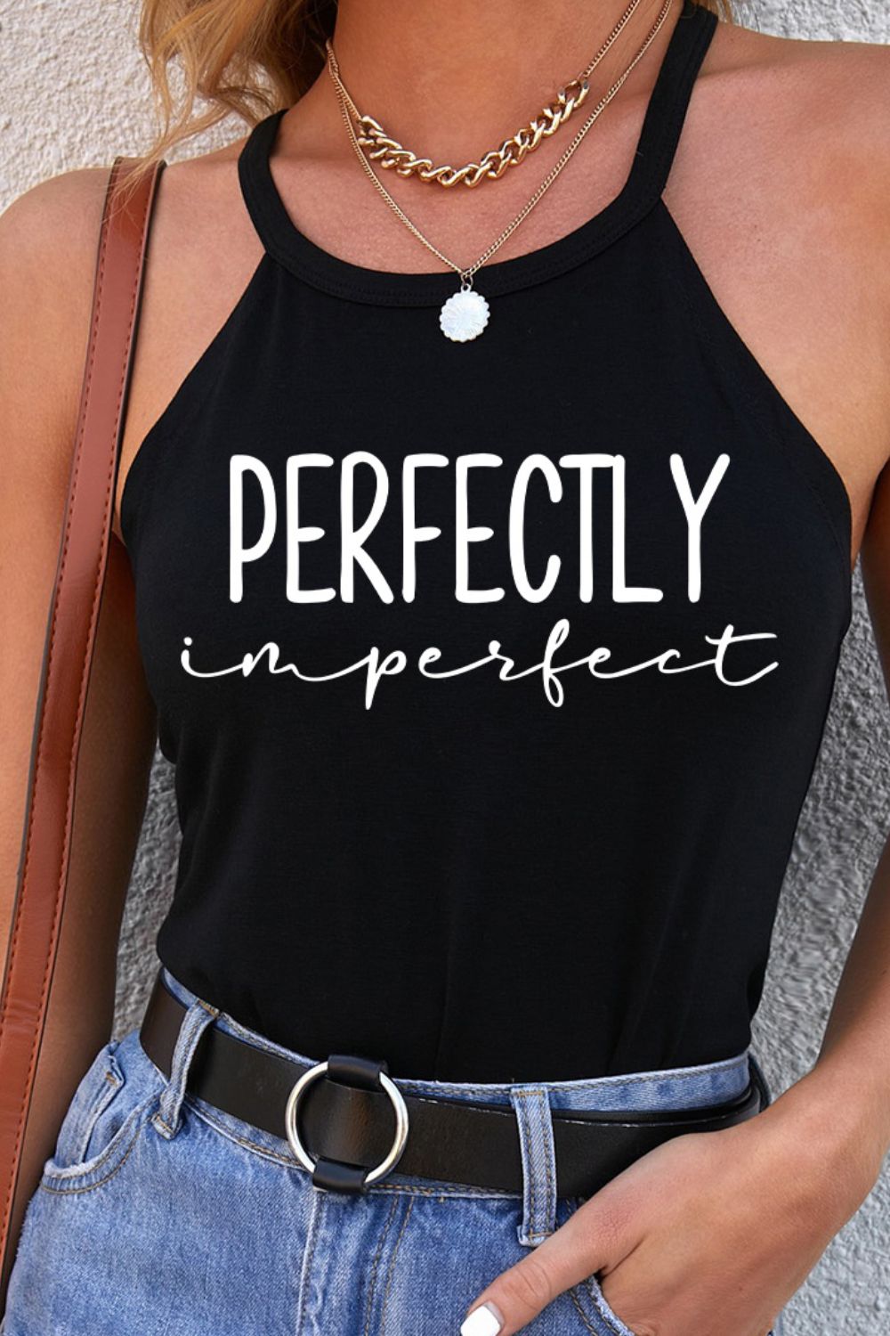 Letter Graphic Grecian Neck Tank-Teresa&#39;s Fashionista LLC