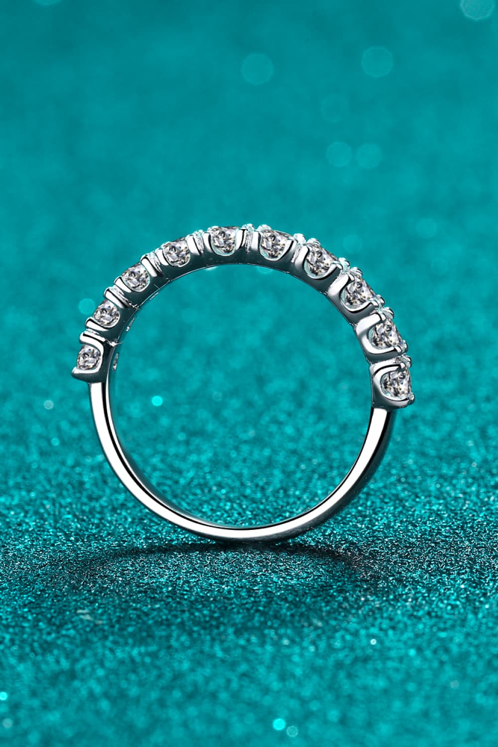 1 Carat Moissanite Half-Eternity Ring-Teresa&#39;s Fashionista LLC