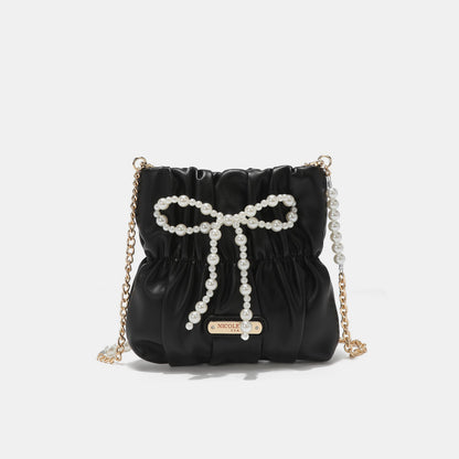 Nicole Lee USA Pearl Bow Chain Strap Purse-Teresa&#39;s Fashionista LLC