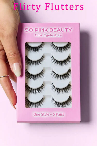 SO PINK BEAUTY Mink Eyelashes 5 Pairs-Teresa&#39;s Fashionista LLC