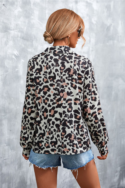 Printed Button Down Long Sleeve Shirt-Teresa&#39;s Fashionista LLC