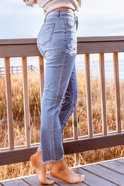 Stylish Distressed Cropped Jeans-Teresa&#39;s Fashionista LLC