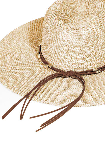 Fame Rope Strap Wide Brim Weave Hat-Teresa&#39;s Fashionista LLC