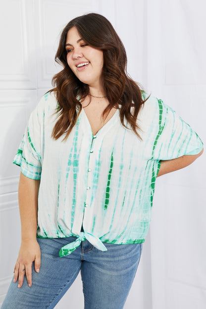 Sew In Love Beachy Keen Full Size Tie-Dye Top-Teresa&#39;s Fashionista LLC