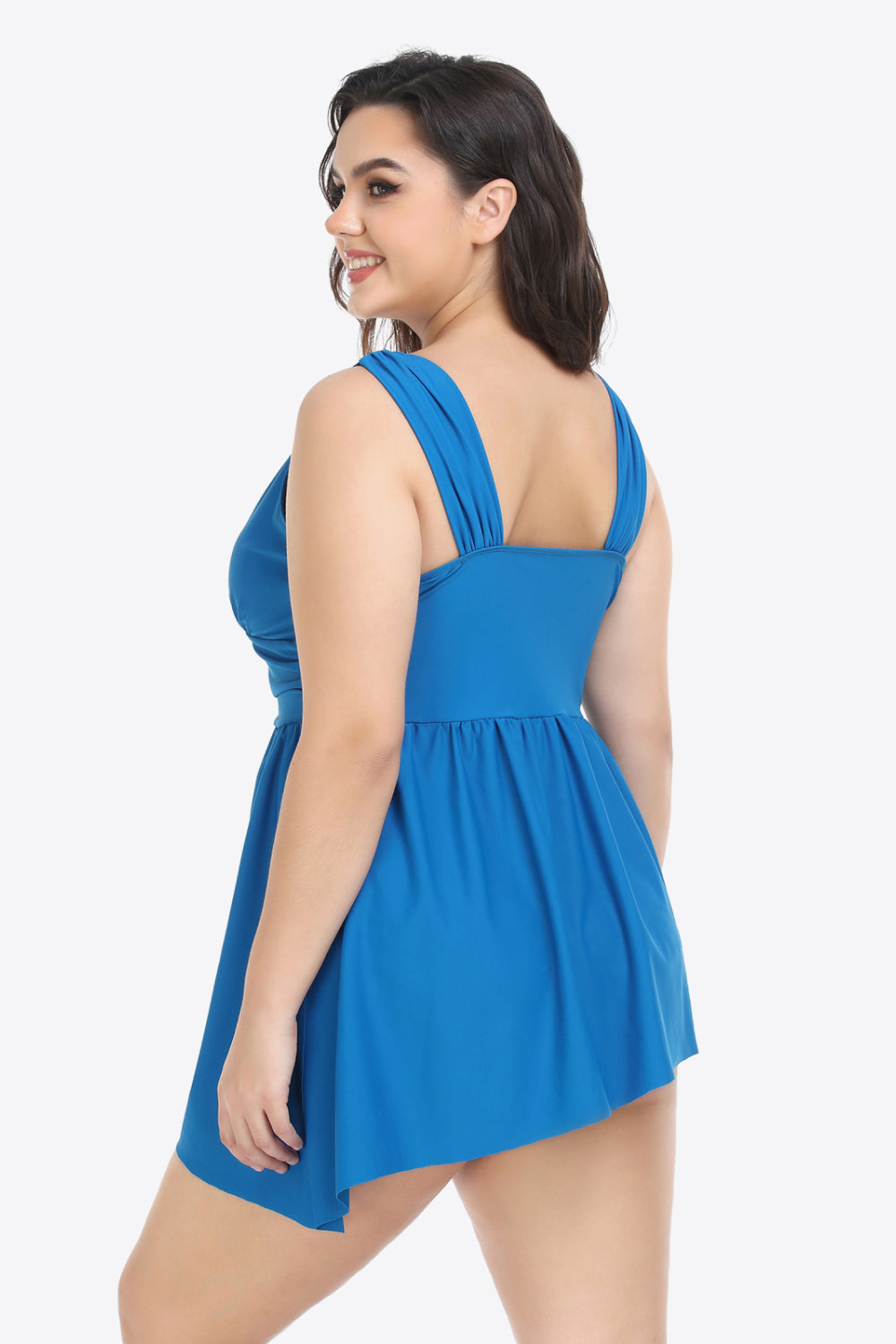 Plus Size Plunge Sleeveless Two-Piece Swimsuit-Teresa&#39;s Fashionista LLC