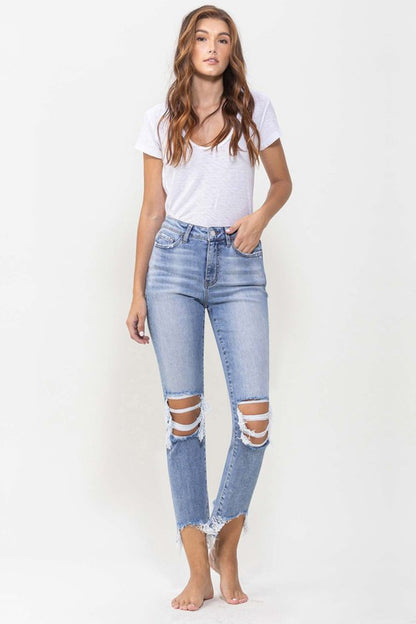 Lovervet Full Size Courtney Super High Rise Kick Flare Jeans-Teresa&#39;s Fashionista LLC