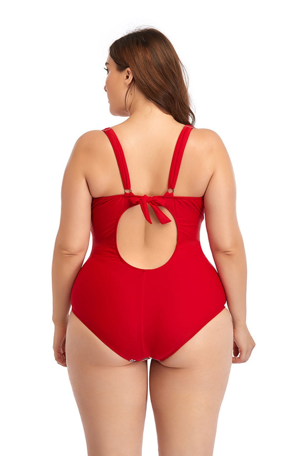 Floral Drawstring Detail One-Piece Swimsuit-Teresa&#39;s Fashionista LLC