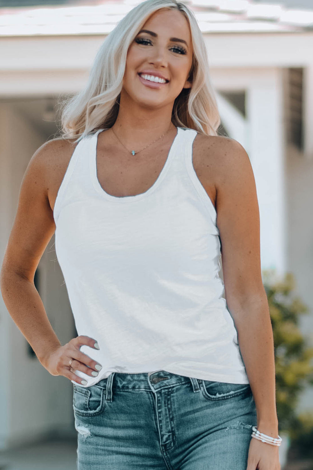 Racerback Scoop Neck Tank-Teresa&#39;s Fashionista LLC