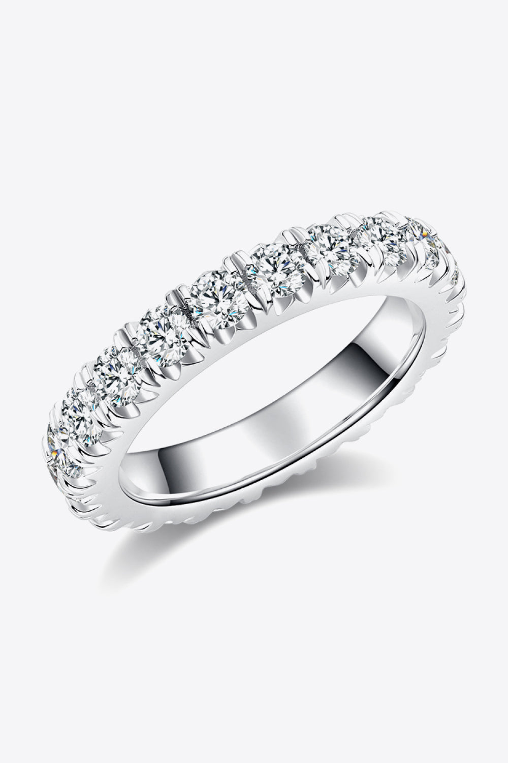 2.3 Carat Moissanite 925 Sterling Silver Eternity Ring-Teresa&#39;s Fashionista LLC